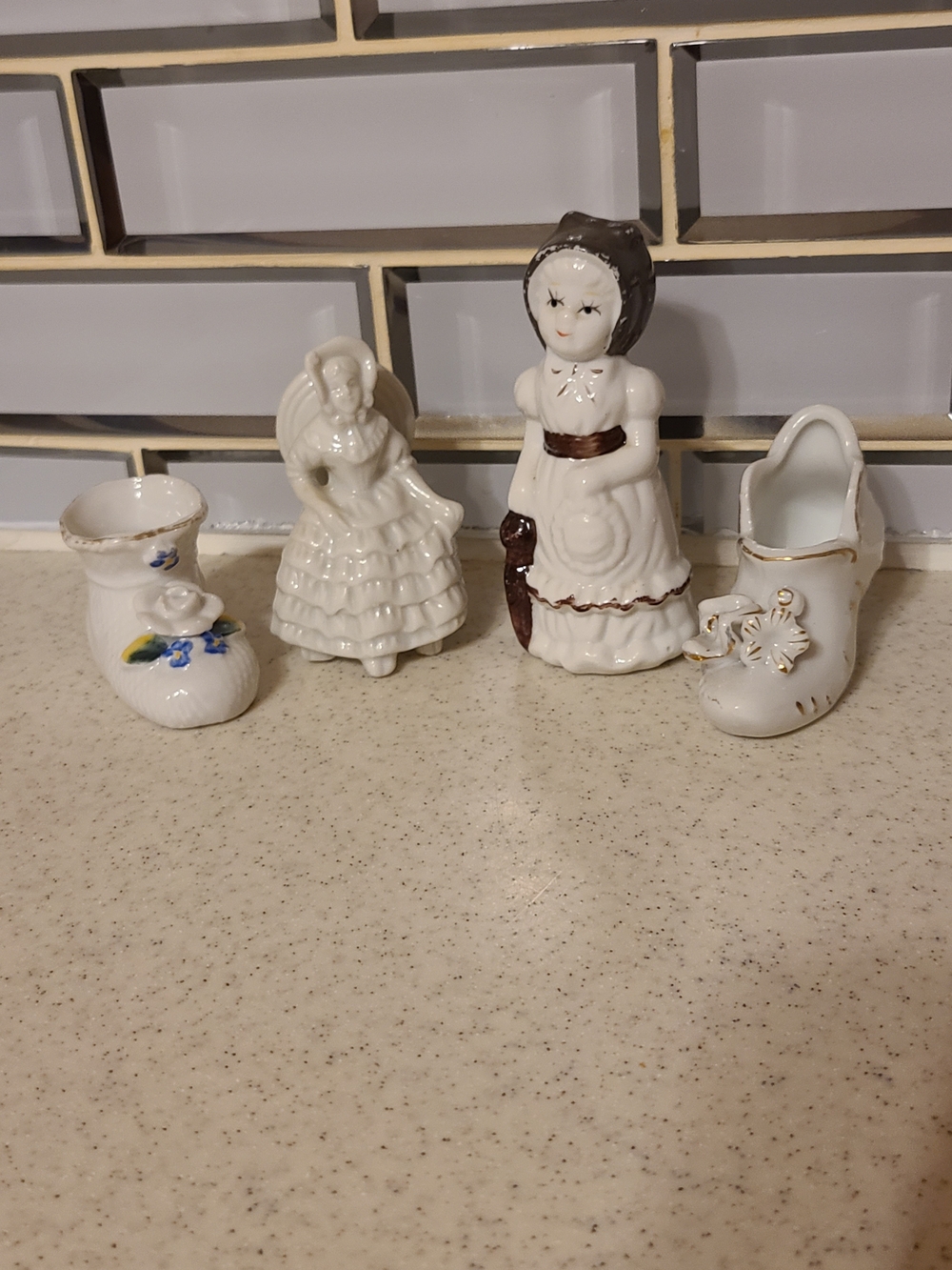 Ceramic White Porcelain Figurine Collection - Decorative Home Accents